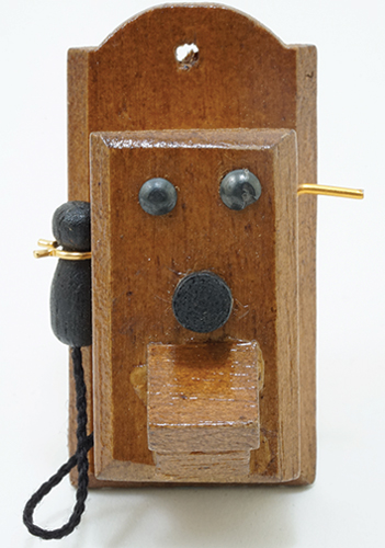 Dollhouse Miniature Wood Wall Phone